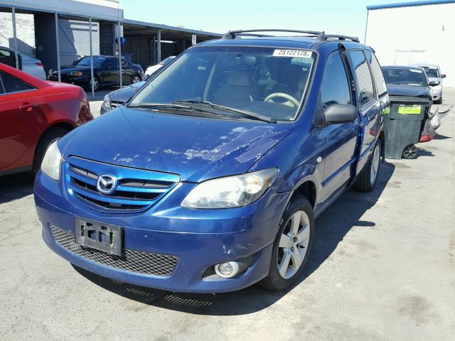 JM3LW28J740519371 - 2004 MAZDA MPV WAGON BLUE photo 2