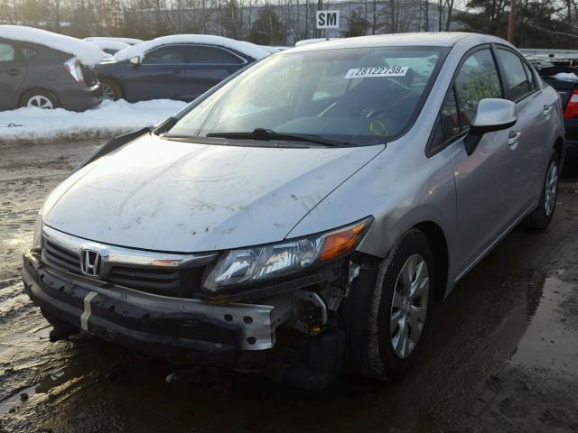 2HGFB2F59CH593927 - 2012 HONDA CIVIC LX SILVER photo 2