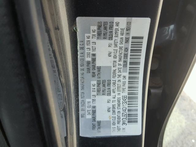 3MYDLBZV4GY132456 - 2016 TOYOTA SCION IA GRAY photo 10