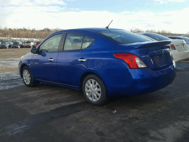 3N1CN7AP3EL821125 - 2014 NISSAN VERSA SV BLUE photo 3