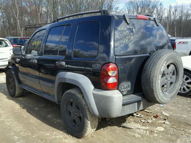 1J4GL48K87W570977 - 2007 JEEP LIBERTY SP BLACK photo 3