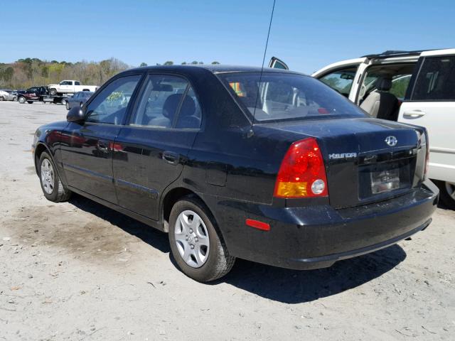 KMHCG45C84U509119 - 2004 HYUNDAI ACCENT GL BLACK photo 3