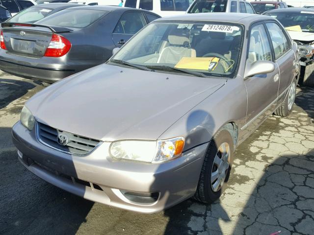 1NXBR12E81Z422634 - 2001 TOYOTA COROLLA CE BEIGE photo 2