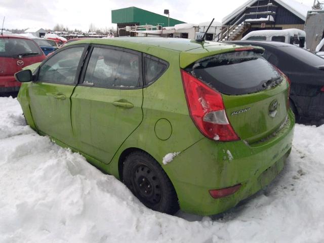 KMHCT5AE9CU038573 - 2012 HYUNDAI ACCENT GLS GREEN photo 3