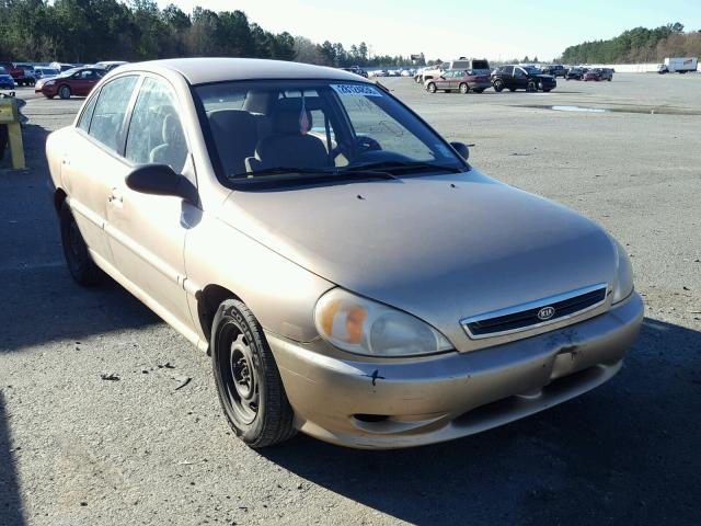 KNADC123226191391 - 2002 KIA RIO GOLD photo 1