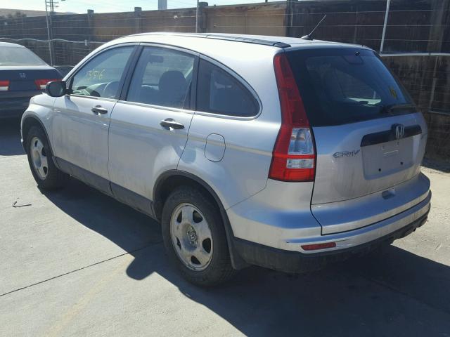 5J6RE4H38AL007089 - 2010 HONDA CR-V LX SILVER photo 3