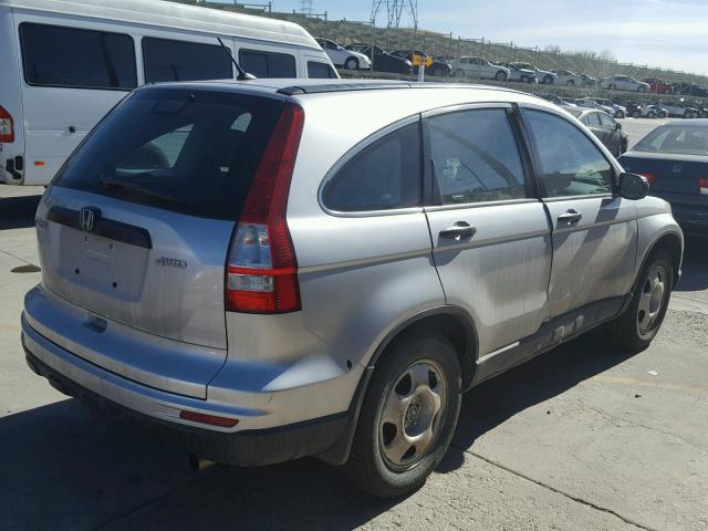 5J6RE4H38AL007089 - 2010 HONDA CR-V LX SILVER photo 4