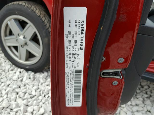 1J4NT4FA9AD659333 - 2010 JEEP COMPASS SP RED photo 10