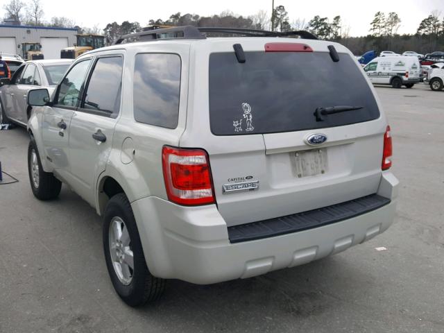 1FMCU03Z68KB52761 - 2008 FORD ESCAPE XLT BEIGE photo 3