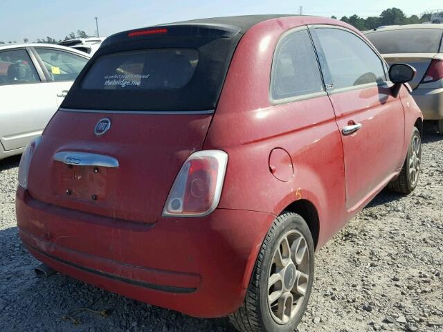 3C3CFFDR6FT507752 - 2015 FIAT 500 POP RED photo 4