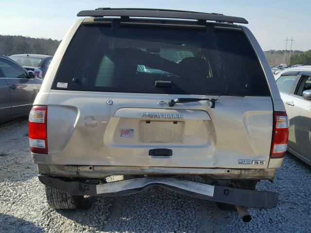 JN8DR09Y71W609251 - 2001 NISSAN PATHFINDER GOLD photo 9