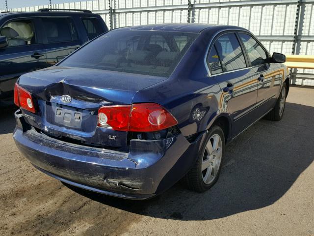 KNAGE123665042226 - 2006 KIA OPTIMA LX BLUE photo 4