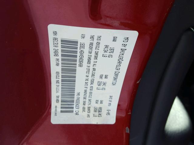 1B3EL46X45N696480 - 2005 DODGE STRATUS SX RED photo 10