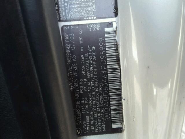 WBABD53464PD95999 - 2004 BMW 330 CI SILVER photo 10