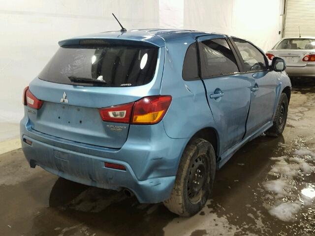 JA4AR4AU8BZ017592 - 2011 MITSUBISHI OUTLANDER TEAL photo 4