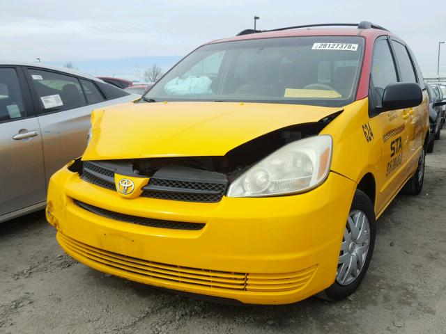 5TDZA23C44S031535 - 2004 TOYOTA SIENNA CE YELLOW photo 2