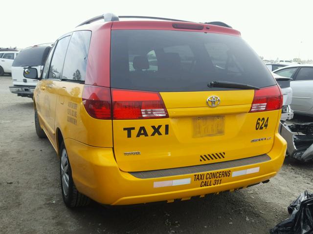 5TDZA23C44S031535 - 2004 TOYOTA SIENNA CE YELLOW photo 3