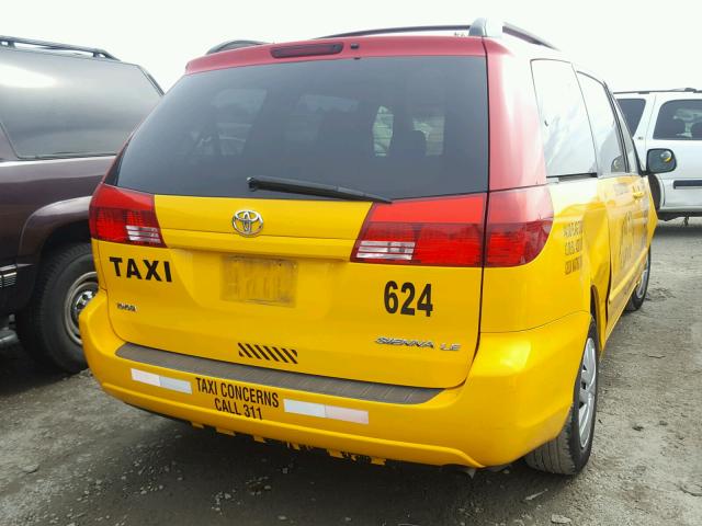 5TDZA23C44S031535 - 2004 TOYOTA SIENNA CE YELLOW photo 4