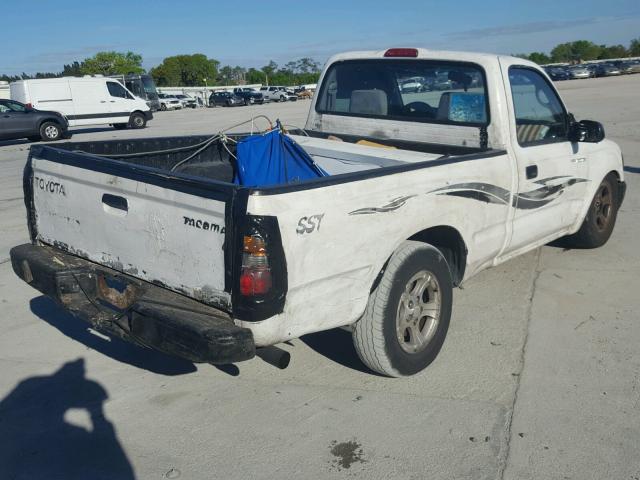 5TENL42N91Z795208 - 2001 TOYOTA TACOMA WHITE photo 4