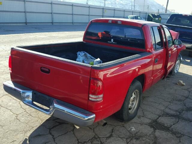 1B7GL2AN21S106774 - 2001 DODGE DAKOTA QUA RED photo 4