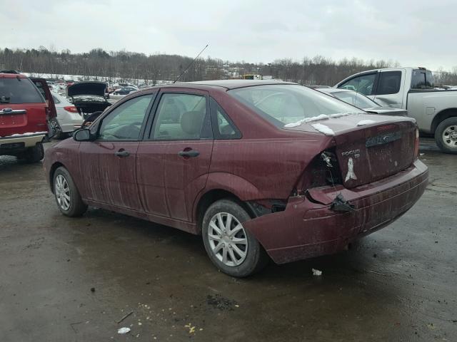 1FAHP34NX7W184107 - 2007 FORD FOCUS ZX4 BURGUNDY photo 3