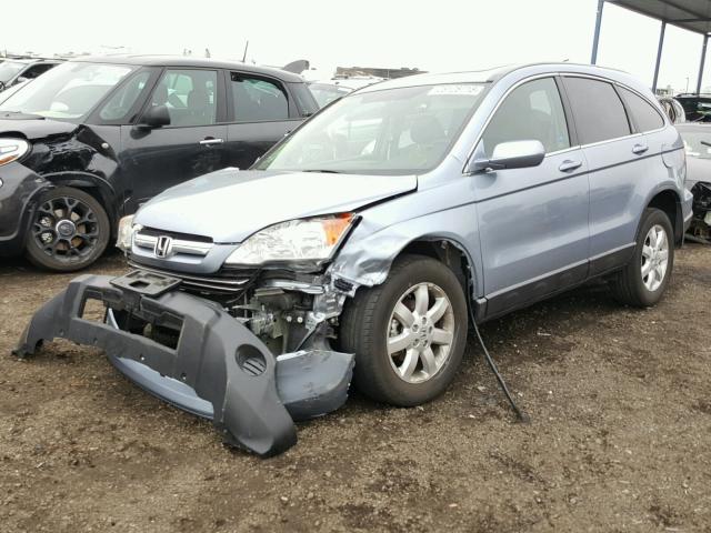 5J6RE38758L009289 - 2008 HONDA CR-V EXL BLUE photo 2