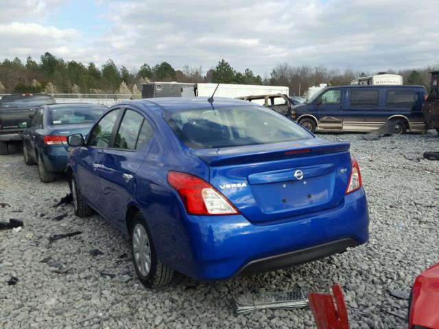 3N1CN7AP3HL847356 - 2017 NISSAN VERSA S BLUE photo 3