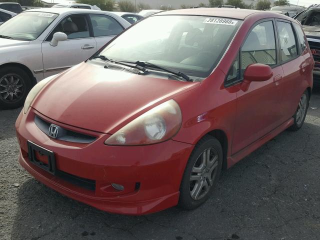 JHMGD38687S058187 - 2007 HONDA FIT S RED photo 2