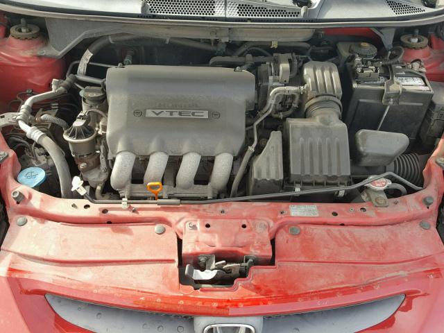 JHMGD38687S058187 - 2007 HONDA FIT S RED photo 7