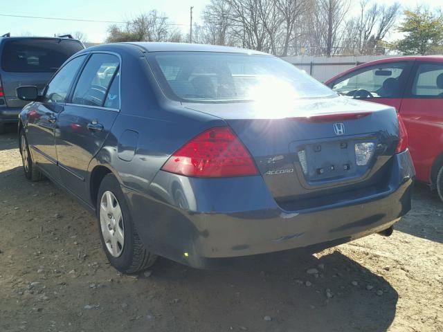 1HGCM56487A067881 - 2007 HONDA ACCORD LX BLUE photo 3