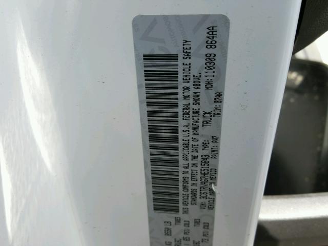 3C6TRVAG7HE515843 - 2017 RAM PROMASTER WHITE photo 10