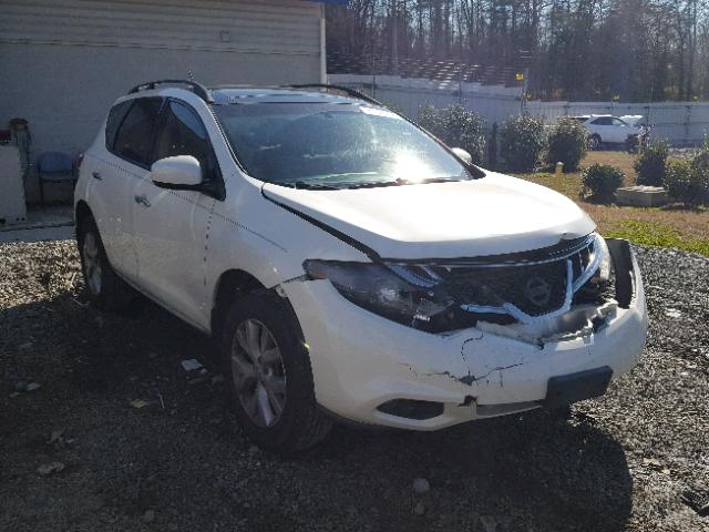 JN8AZ1MU6CW122140 - 2012 NISSAN MURANO S WHITE photo 1