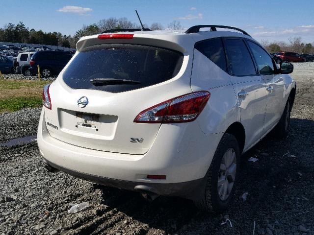 JN8AZ1MU6CW122140 - 2012 NISSAN MURANO S WHITE photo 4