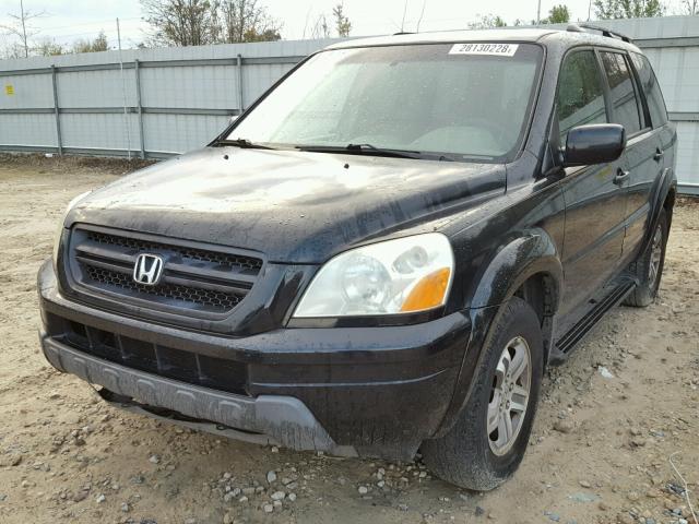 2HKYF18684H550104 - 2004 HONDA PILOT EXL BLACK photo 2