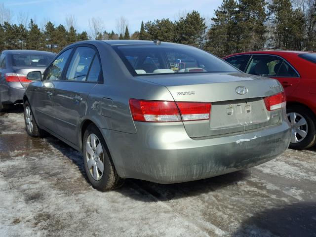 5NPET46C08H392465 - 2008 HYUNDAI SONATA GLS GREEN photo 3