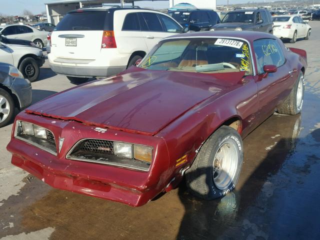 2S87U8L124091 - 1978 PONTIAC FIREBIRD BURGUNDY photo 2