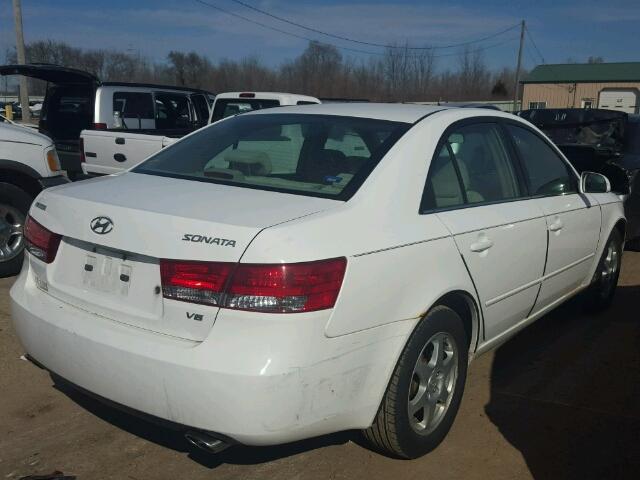 5NPEU46F66H146623 - 2006 HYUNDAI SONATA GLS WHITE photo 4