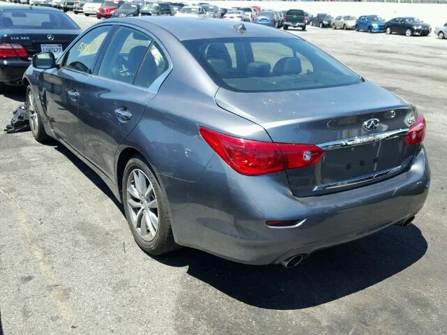 JN1BV7AP0FM358976 - 2015 INFINITI Q50 BASE GRAY photo 3