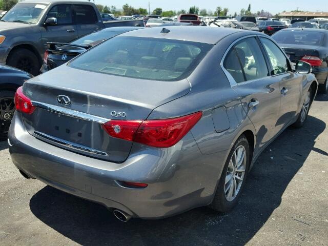 JN1BV7AP0FM358976 - 2015 INFINITI Q50 BASE GRAY photo 4