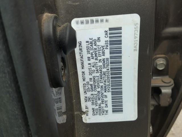 5Y2SL62853Z476038 - 2003 PONTIAC VIBE GRAY photo 10