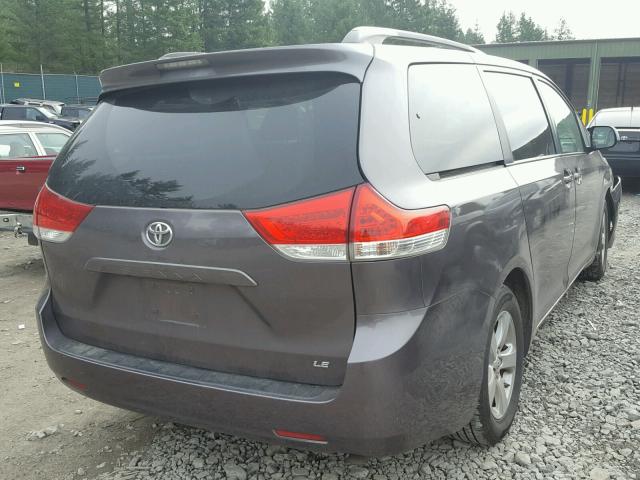 5TDKK3DC9ES499846 - 2014 TOYOTA SIENNA LE GRAY photo 4