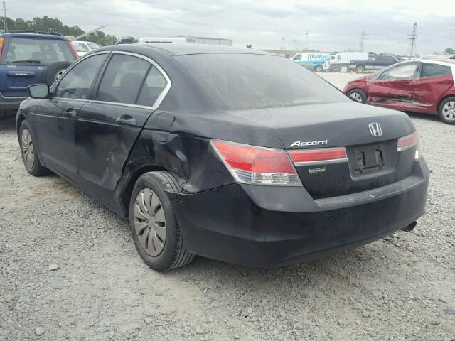 1HGCP2F38BA155089 - 2011 HONDA ACCORD LX BLACK photo 3