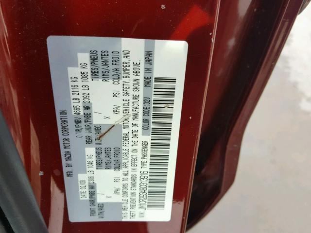 JM1CR293480313916 - 2008 MAZDA 5 RED photo 10