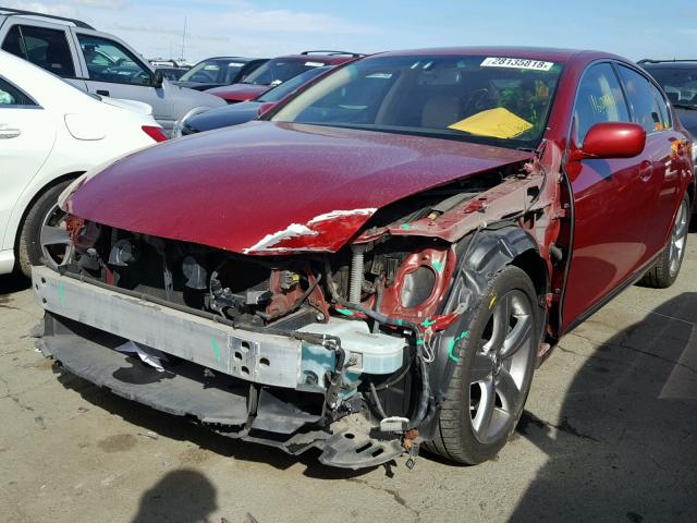 JTHBE96S770022349 - 2007 LEXUS GS 350 RED photo 2