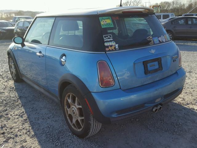 WMWRE33473TD63309 - 2003 MINI COOPER S BLUE photo 3