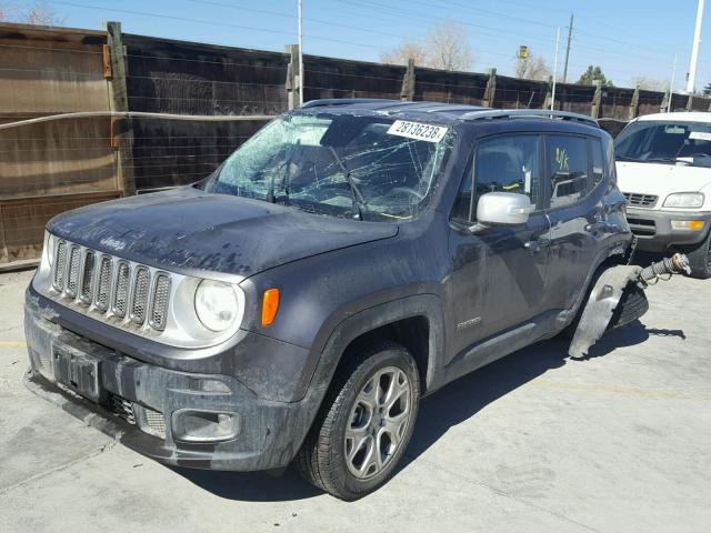 ZACCJBDB0HPF13837 - 2017 JEEP RENEGADE L CHARCOAL photo 2