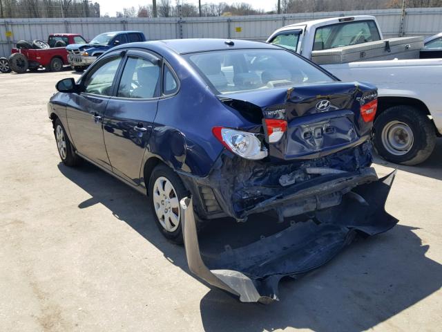 KMHDU46D28U481490 - 2008 HYUNDAI ELANTRA GL BLUE photo 3