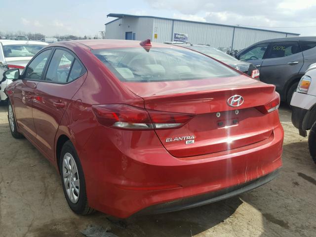 5NPD74LF9HH163247 - 2017 HYUNDAI ELANTRA SE RED photo 3