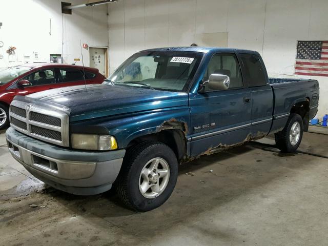 3B7HC13Z4VG832177 - 1997 DODGE RAM 1500 TEAL photo 2