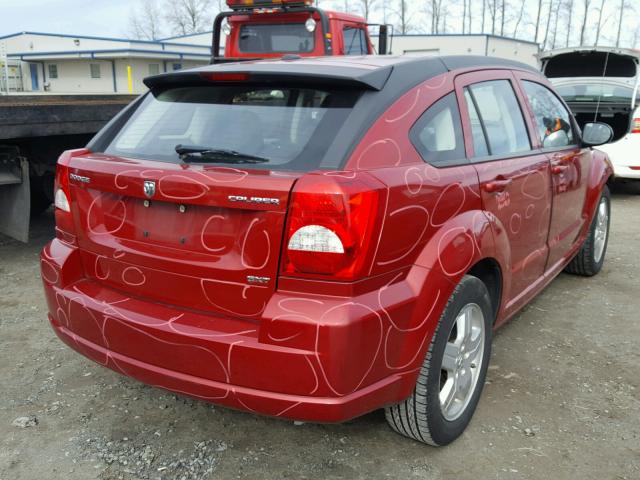 1B3HB48A79D144623 - 2009 DODGE CALIBER SX RED photo 4